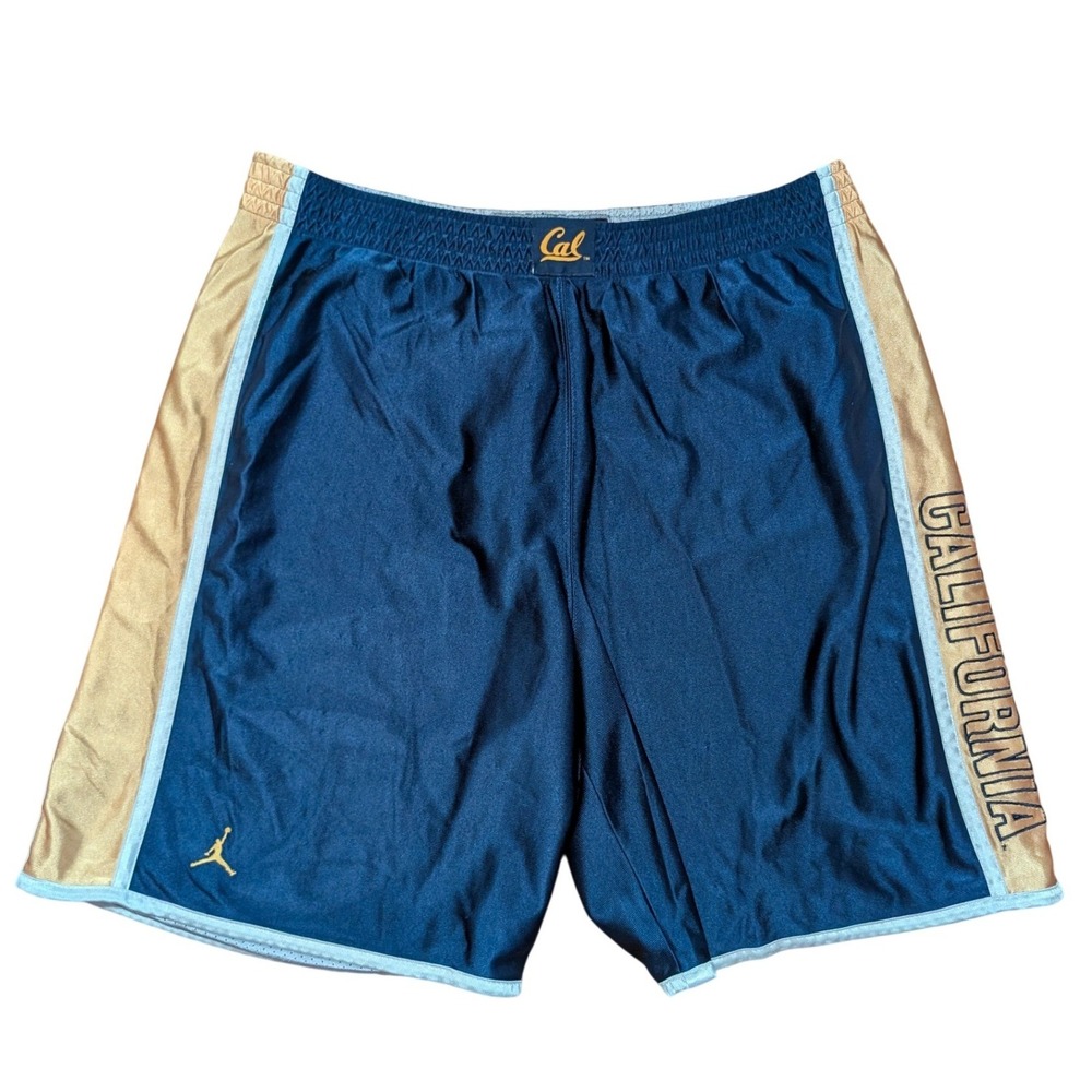 Vintage Jordan Cal Golden Bears Reversible Basketball Shorts Navy Gold Mens XL